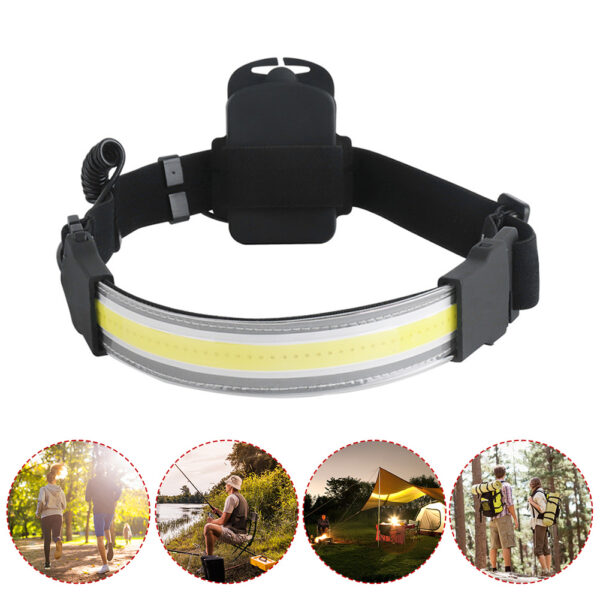 Cob LED Headlamp Built-in Battery Rechargeable Head Waterproof Lamp - Image 7