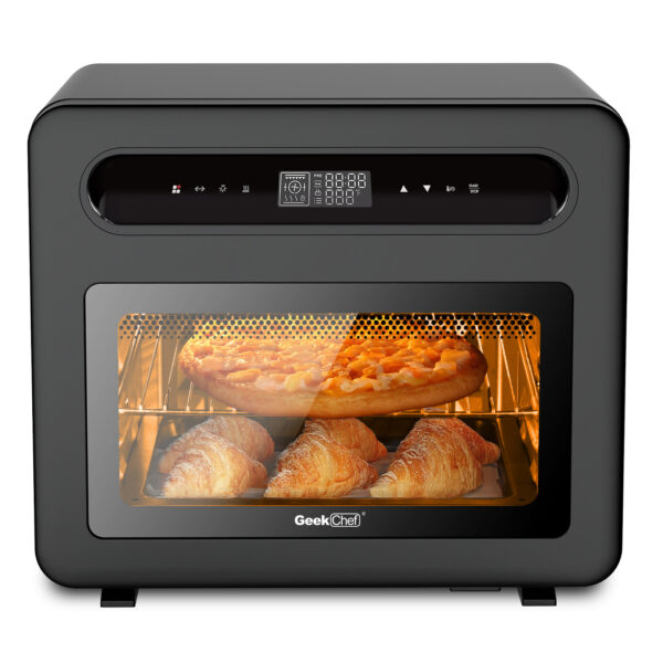 Geek Chef Steam Air Fryer Toast Oven Combo , 26 QT Steam Convection Oven Countertop , 50 Cooking Presets, With 6 Slice Toast, 12 In Pizza, Black Stainless Steel. - Image 4