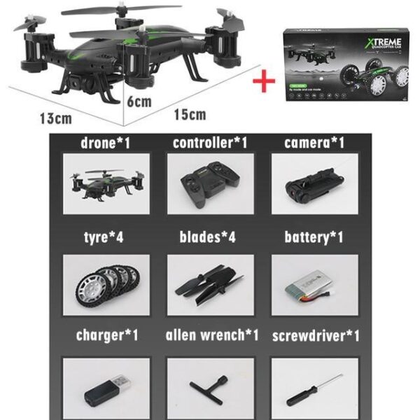 OTRC FY602 Air-Road RC Drone Car 2 in 1 Flying Car 2.4G RC Quadcopter Drone 6-Axis 4CH Helicopter With HD Camera High Speed 4WD - Image 5