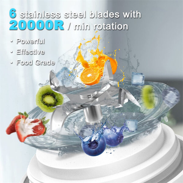 Portable Blender Juicer Personal Size Blender For Shakes And Smoothies With 6 Blade Mini Blender Kitchen Gadgets - Image 8